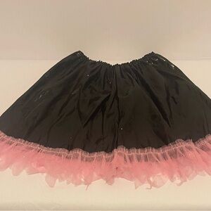 Chic Black and Pink A-Line Skirt